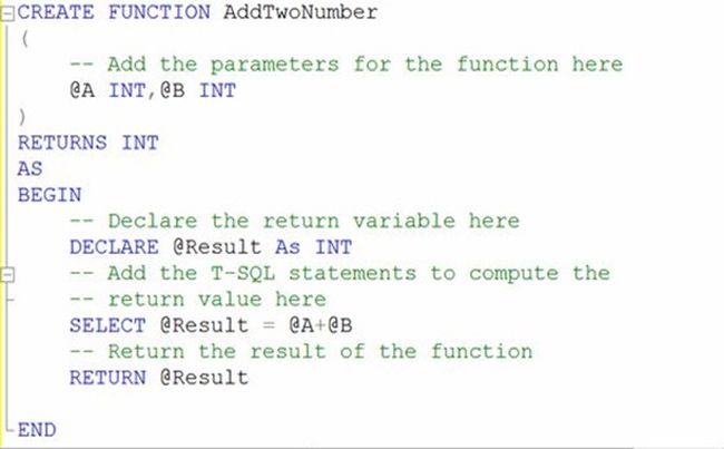 create function add two number